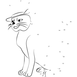 Cat with Hat Dot to Dot Worksheet