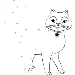 Cute Cat Dot to Dot Worksheet