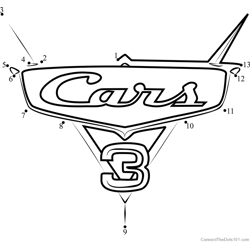 Cars 3 Logo from Cars 3 Dot to Dot Worksheet