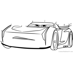 Jackson Storm from Cars 3 Dot to Dot Worksheet