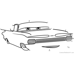 Ramone from Cars 3 Dot to Dot Worksheet