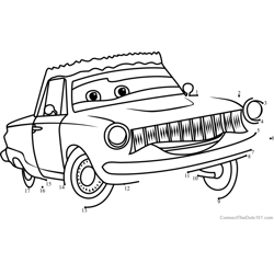 Rusty Rust-eze from Cars 3 Dot to Dot Worksheet