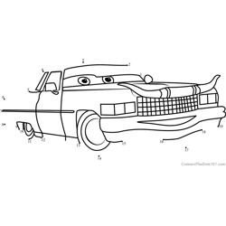 Tex Dinoco from Cars 3 Dot to Dot Worksheet