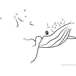 Humpback Whale from Fantasia Dot to Dot Worksheet