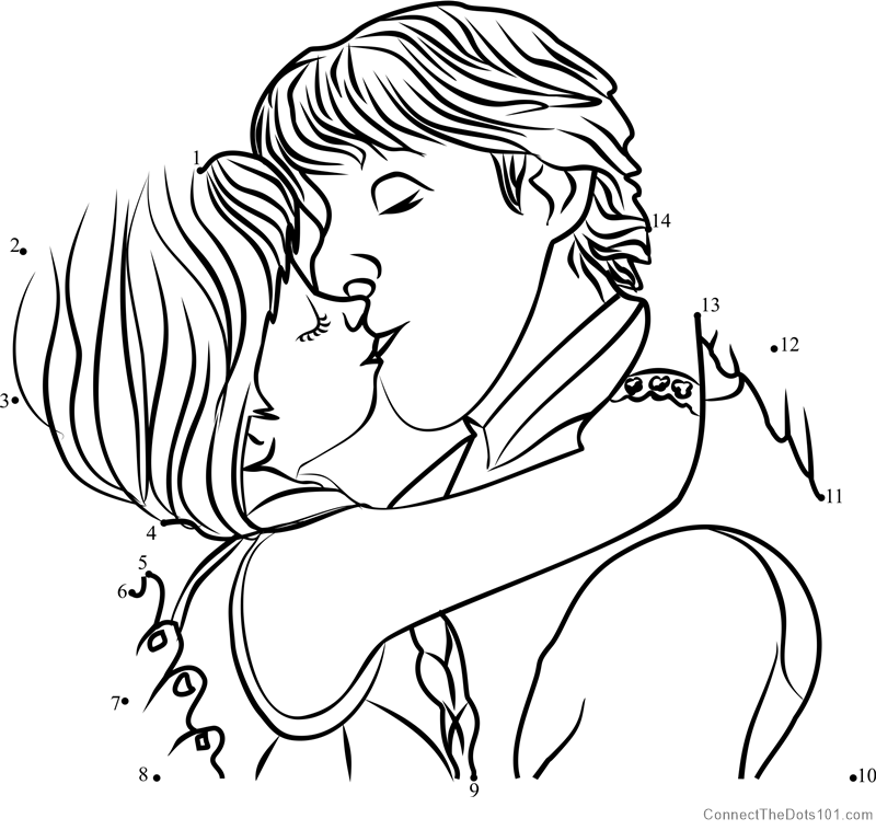 Kristoff and Anna Kiss Frozen