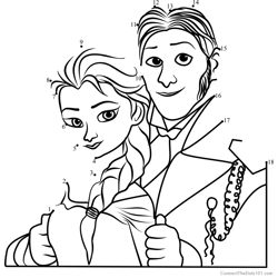 Elsa and Hans Frozen Dot to Dot Worksheet