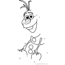 Olaf Snowman Frozen Dot to Dot Worksheet