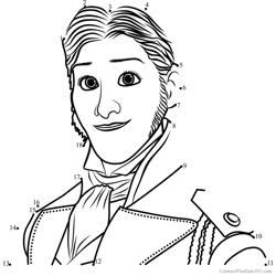 Prince Hans Frozen Dot to Dot Worksheet