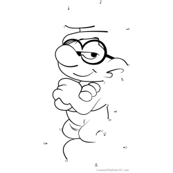 Brainy Smurf from Smurfs - The Lost Village Dot to Dot Worksheet