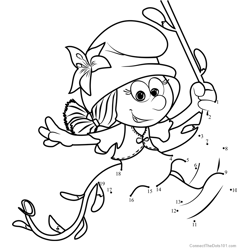 Smurflily from Smurfs - The Lost Village Dot to Dot Worksheet