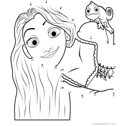 Rapunzel and Pascal Dot to Dot Worksheet