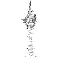 Rapunzel's Tower Dot to Dot Worksheet