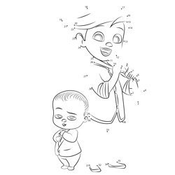 Tim and Boss Baby The Boss Baby Dot to Dot Worksheet