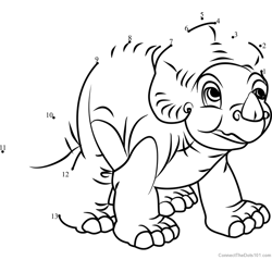 Cera from The Land Before Time Dot to Dot Worksheet