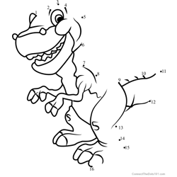 Chomper from The Land Before Time Dot to Dot Worksheet