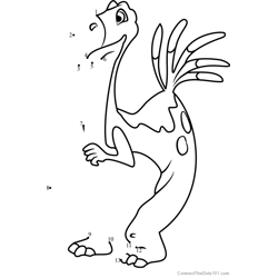 Foobie from The Land Before Time Dot to Dot Worksheet
