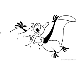 Petrie from The Land Before Time Dot to Dot Worksheet