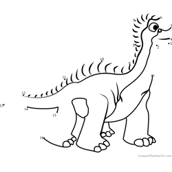 Shorty from The Land Before Time Dot to Dot Worksheet