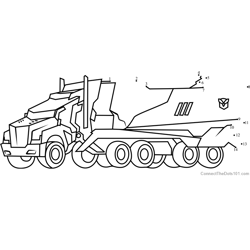Optimus Prime Disguised from Transformers Dot to Dot Worksheet