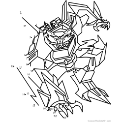 Steeljaw from Transformers Dot to Dot Worksheet