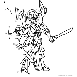 Windblade from Transformers Dot to Dot Worksheet