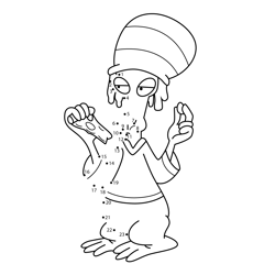 Roger the Alien Jamaican Outfit American Dad! Dot to Dot Worksheet