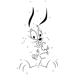 Buster Bunny Animaniacs Dot to Dot Worksheet