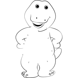 Barney Standing and Laughing Dot to Dot Worksheet