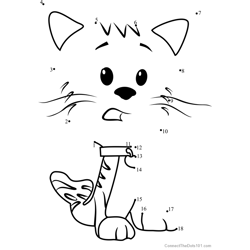 Bubble Kitty from Bubble Guppies Dot to Dot Worksheet