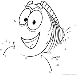 Mr Grouper from Bubble Guppies Dot to Dot Worksheet