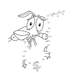 Courage is worried Courage the Cowardly Dog Dot to Dot Worksheet
