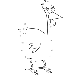 Space Chicken Courage the Cowardly Dog Dot to Dot Worksheet