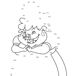 Wife Of Jean Bon Courage the Cowardly Dog Dot to Dot Worksheet