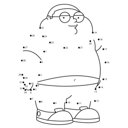 Cleveland Brown Jr. Family Guy Dot to Dot Worksheet