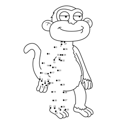 Finger Monkey Family Guy Dot to Dot Worksheet