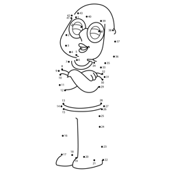 Meg Griffin Family Guy Dot to Dot Worksheet