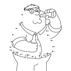 Peter Griffin Drinking Family Guy Dot to Dot Worksheet