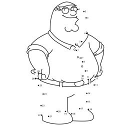 Peter Griffin Family Guy Dot to Dot Worksheet