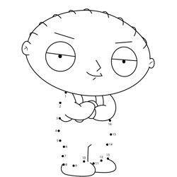 Stewie Griffin Family Guy Dot to Dot Worksheet