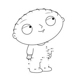 Stewie Griffin Wearing Casuals Family Guy Dot to Dot Worksheet