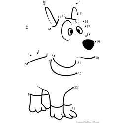 Dog Dot to Dot Worksheet
