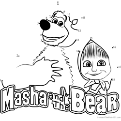 Masha and the Bear Dot to Dot Worksheet
