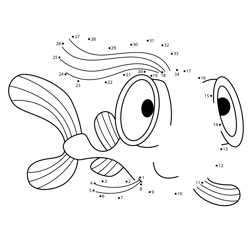 Goldfish Mr. Bean Dot to Dot Worksheet