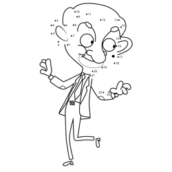 Mr. Bean Dancing Mr. Bean Dot to Dot Worksheet