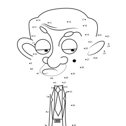 Tired Mr. Bean Mr. Bean Dot to Dot Worksheet