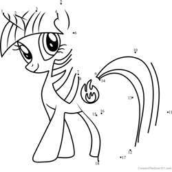 Firecracker Burst My Little Pony Dot to Dot Worksheet