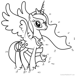 Princess Luna My Little Pony Dot to Dot Worksheet