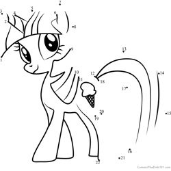 Sweetcream Scoops My Little Pony Dot to Dot Worksheet