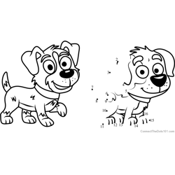 Bart and Tony Pound Puppies Dot to Dot Worksheet