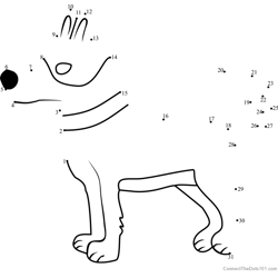 Brutus Pound Puppies Dot to Dot Worksheet
